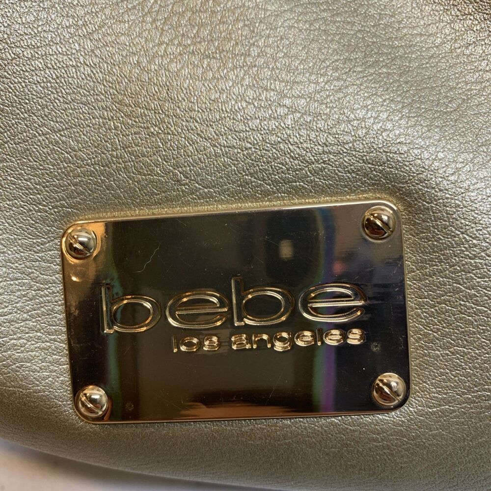 New Bebe Colette Triple Entry Gold Metallic Chain Purse Shoulder Bag Tote $109 - Picture 2 of 10
